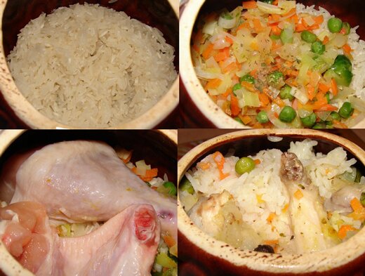 Рис  с курицей в горшочке рецепт с фото