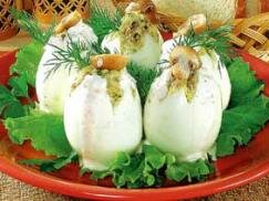Фаршированные яйца с грибами рецепт