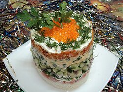 Новогодний салат «Семга под шубой
