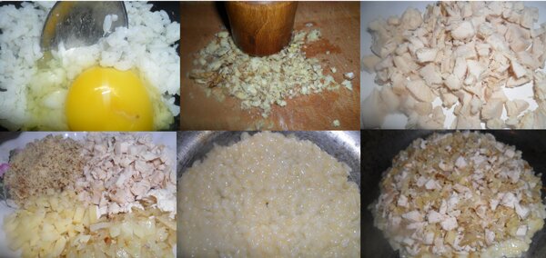  Рецепт приготовления рисовой запеканки с курицей :