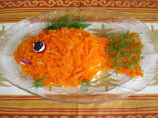 Салат "Золотая рыбка" рецепт праздничного салата для ребенка