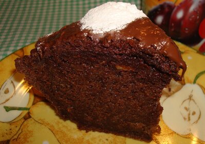 Шоколадный кекс с яблоком рецепт с фото