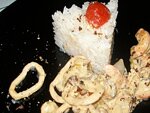 Ингредиенты для приготовления риса с морепродуктами 