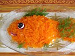 Приготовление блюда "Салат "Золотая рыбка" рецепт праздничного салата для ребенка" :