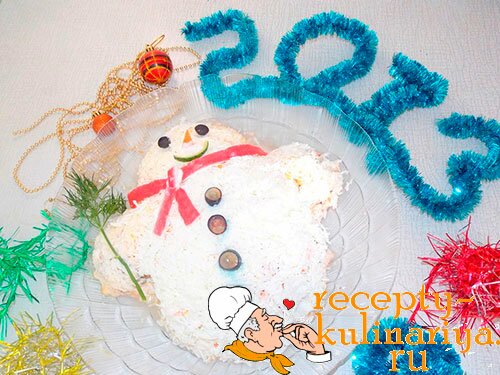 Что нужно, чтобы приготовить салат снеговик на новогодний стол 2013 :