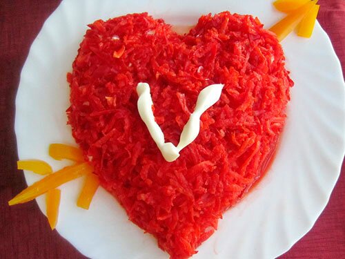 Салат в форме сердца рецепт с фото