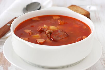 Суп с колбасой простой и вкусный рецепт 
