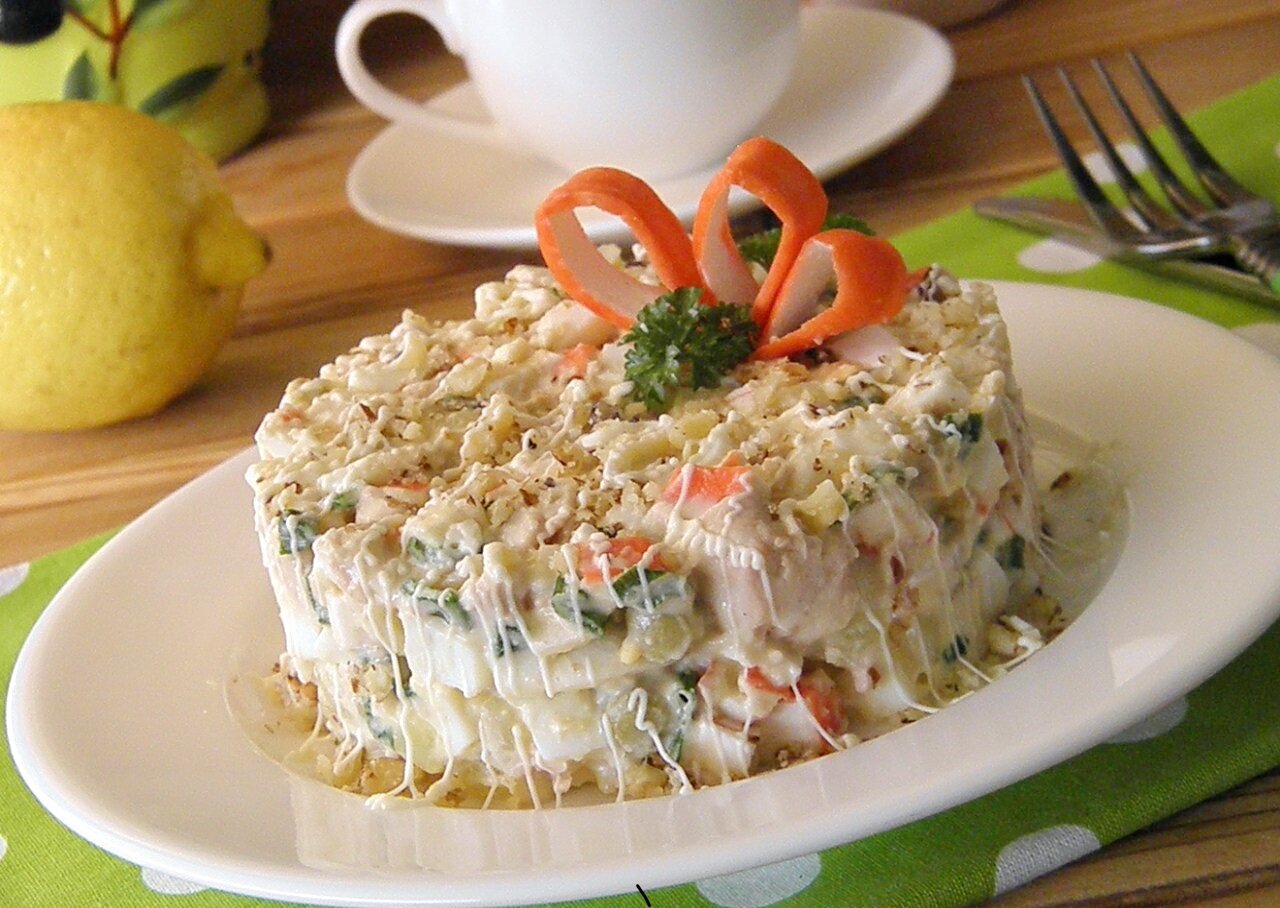 Салат из крабовых палочек рецепт с фото очень вкусный