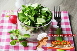 Весенний салат с редисом и творогом